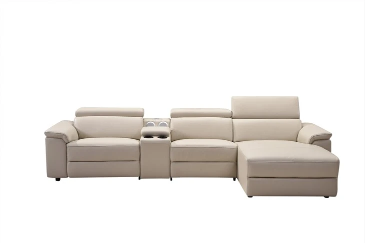 Leather Sectional With Multi-functional Sofa