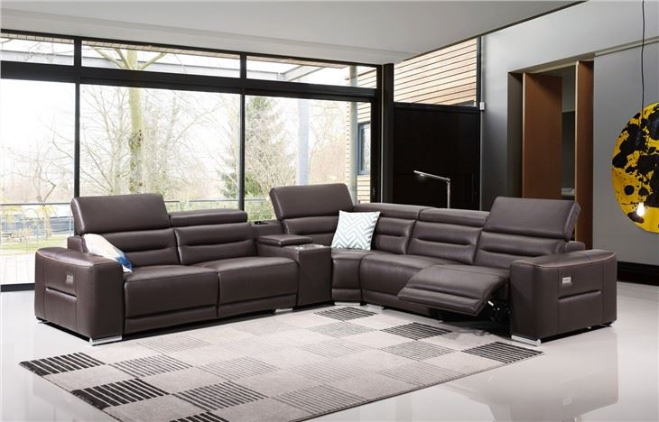 Power Reclining Leather Sectional